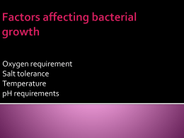 Factors affecting bacterial growth