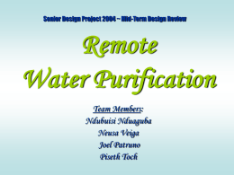 Remote Location Water Filtration Station