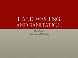 Hand washing and sanitation