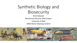 Synthetic Biology and Biosecurity