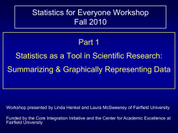 Statistics as a Tool in Scientific Research