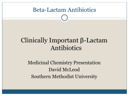 Beta-Lactam Antibiotics - Southern Methodist University