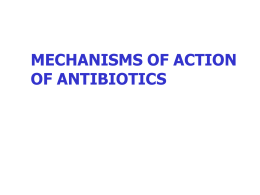 Mechanisms of action of Antibiotics