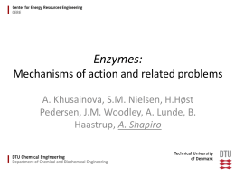 Enzymes: Mechanisms of action and related problems