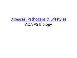 Diseases, Pathogens & Lifestyles AQA AS Biology