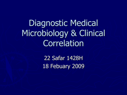 Diagnostic Medical Microbiology & Clinical Correlation