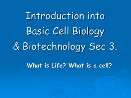 Introduction into the Cell Biology