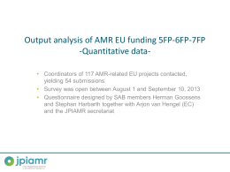 Output analysis of AMR EU funding 5FP-6FP
