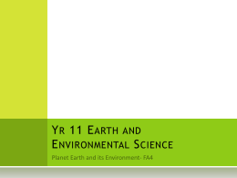 Yr 11 Earth and Environmental Science