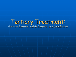 Tertiary Treatment: Nutrient Removal, Filtration,and