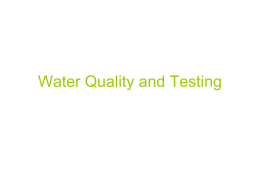 Water Quality and Testing - Bergen County Technical Schools