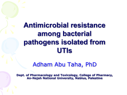 Antimicrobial resistance among bacterial pathogens