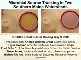 Microbial Source Tracking in Two Southern Maine Watersheds