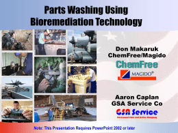 Parts Washing Using ChemFree Bioremediation Technology