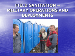 FIELD SANITATION – MILITARY OPERATIONS AND DEPLOYMENTS
