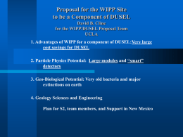 PowerPoint Presentation - WIPP Site as a Component of DUSEL