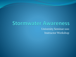 Stormwater Awareness - Texas State University