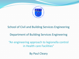 An engineering approach to legionella control in Health