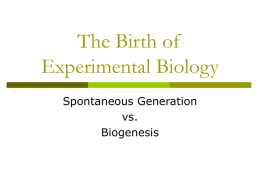 The Birth of Experimental Biology