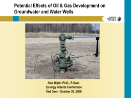 Potential effects of Oil & Gas on Water Quality