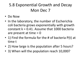5.8 Exponential Growth and Decay Wed Feb 27