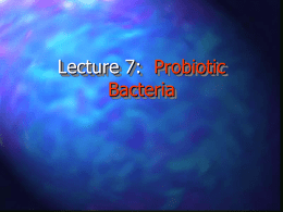 Lecture 8: Probiotic Bacteria