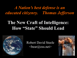 The New Craft of Intelligence: How “State” Should Lead