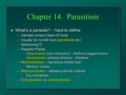 Chapter 12. Parasitism