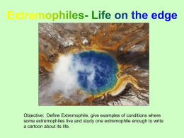 Extremophiles- Life on the edge