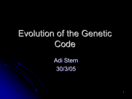 Evolution of the Genetic Codes