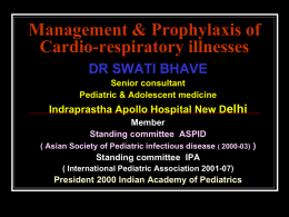 Management & Prophylaxis of Cardio