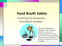 Food Booth Safety - Ingham County MSU Extension