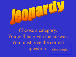 Jeopardy For Final BIO 2012