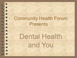 Community Health Forums Presents