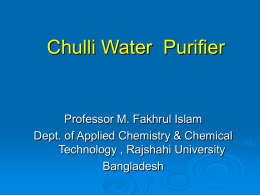 Chulli Water Purifier - Harvard University Department of Physics
