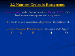 2.2 PPT – Nutrient Cycles