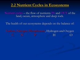 2.2 Nutrient Cycles in Ecosystems