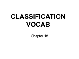 Classification Vocab - local.brookings.k12.sd.us