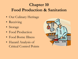Chapter 10 Food Production & Sanitation