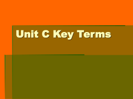 Unit C Key Terms C31-The Range of Disease