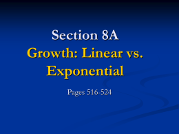 Linear vs. Exponential