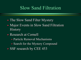 Slow Sand Filtration