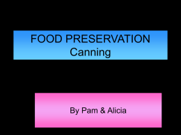 FOOD PRESERVATION Canning