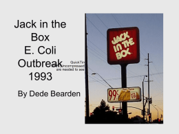 Jack in the Box E. Coli Outbreak 1993