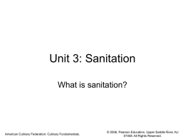 Unit 3, Sanitation