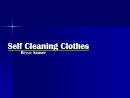 Self Cleaning Clothes