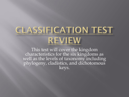 Classification Test Review