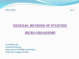 Lecture 10 -11General Methods of studying Micro