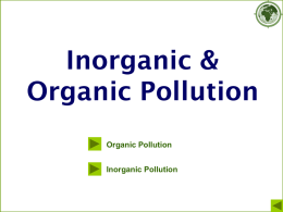 ORGANIC AND INORGANIC POLLUTION