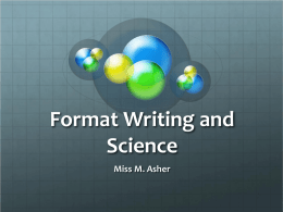 Format Writing and Science